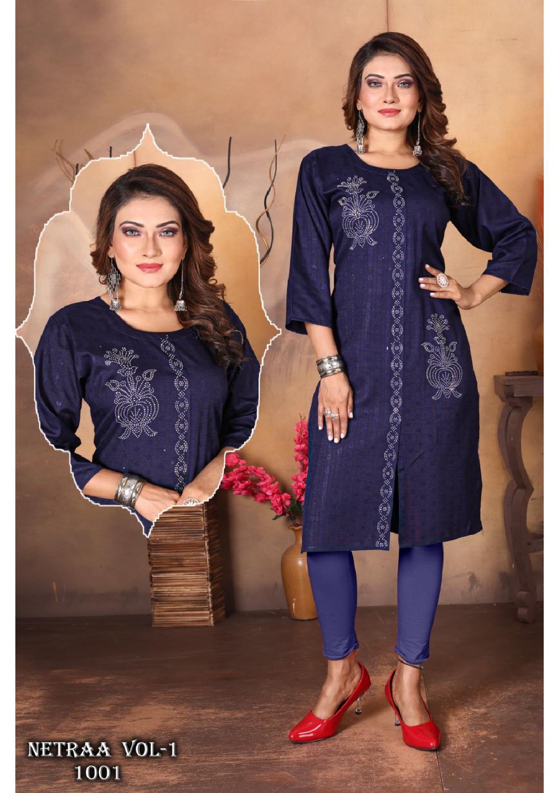 Jlf Netraa Vol 1 1001 To 1008 Designer Kurtis Catalog
